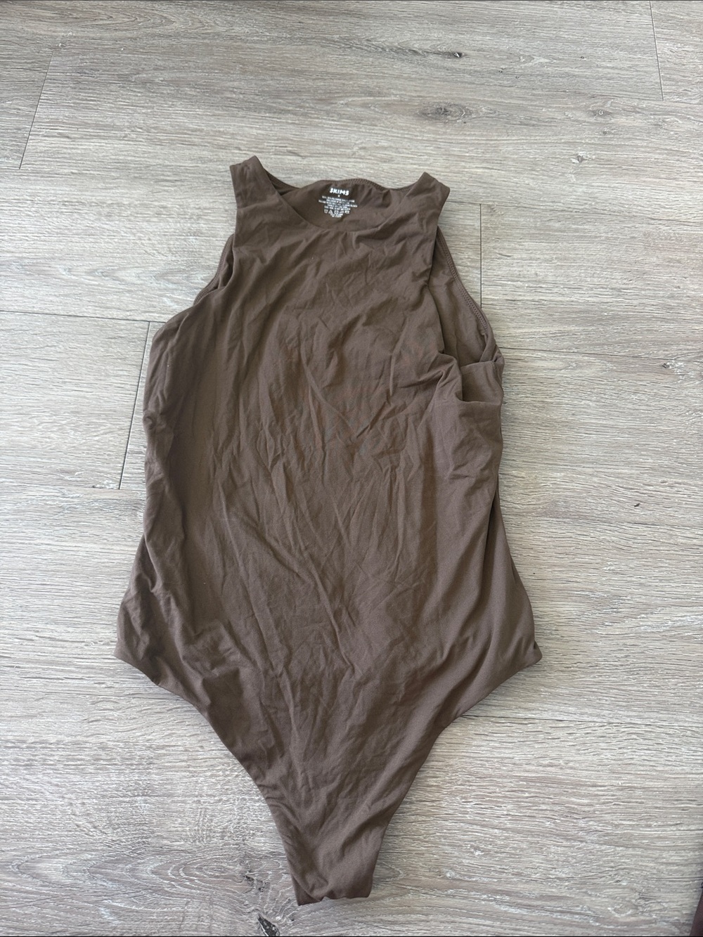Skims Brown Sleeveless Bodysuit Tank Top